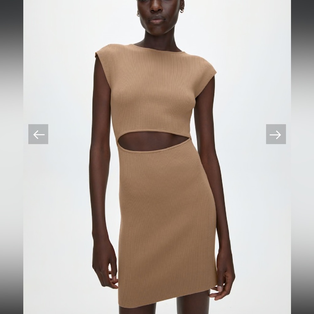 Wilfred Cut-Out Knit Mini Dress
